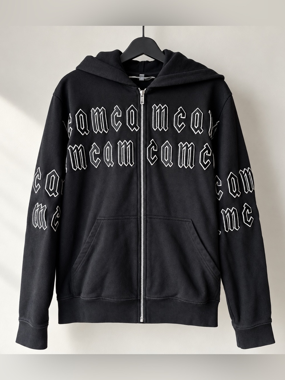 MCQ Alexander McQueen Embroidered Black Zip Hoodie Size S